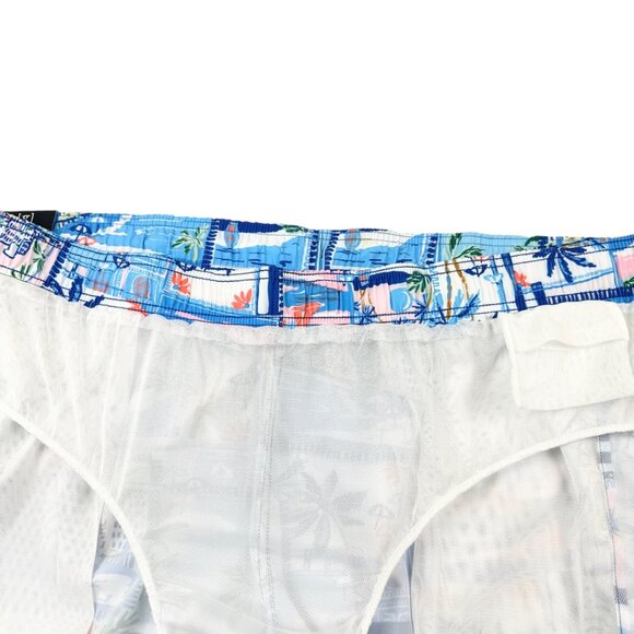 George Men's Stretch Above The Knee Novelty UPF 50 White Postcard Shorts 3XL NWT - Picture 6 of 12
